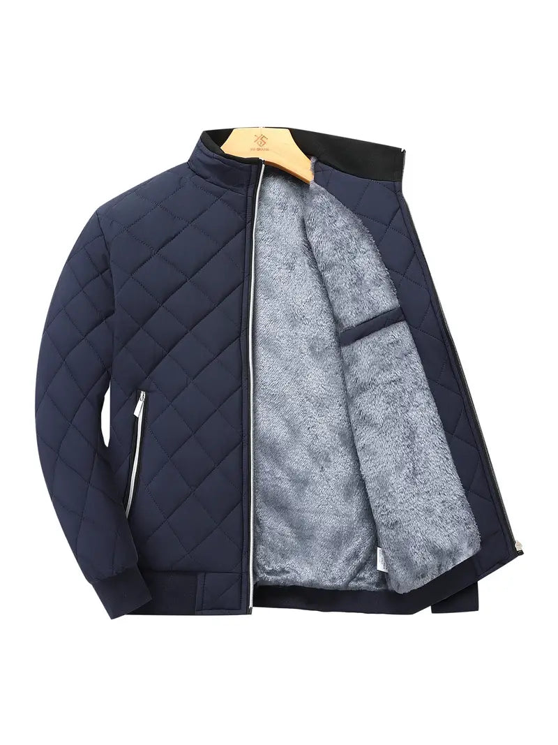 men's quilted fleece lined jacket